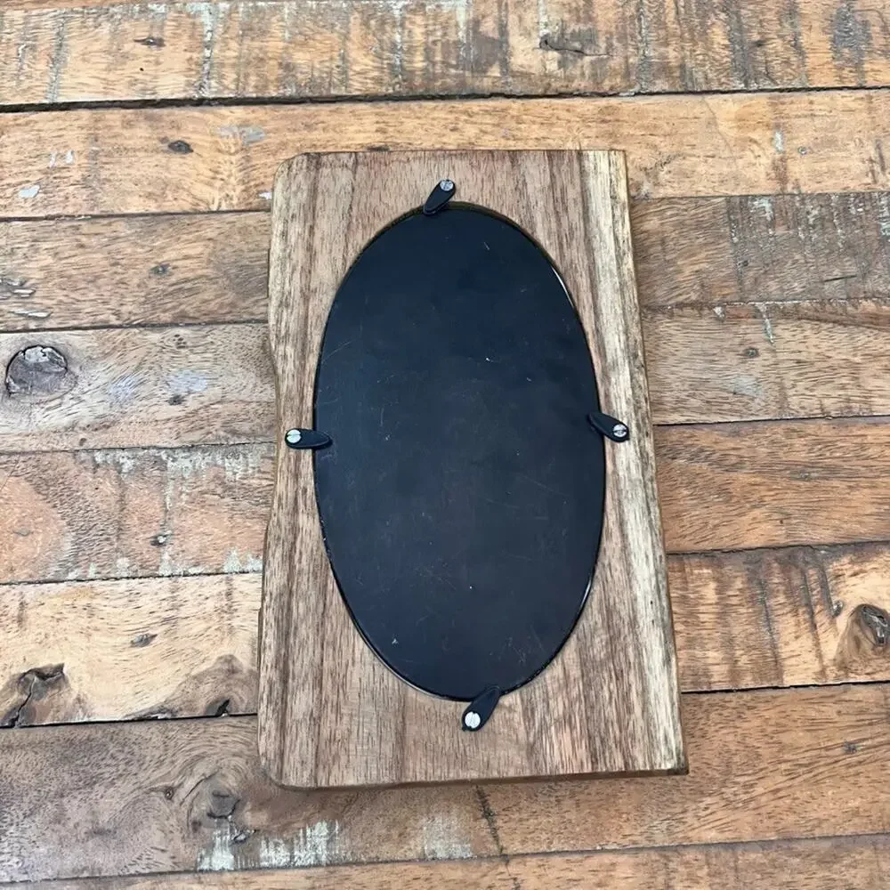 Vintage Carved Wooden Hinged Double Photo Frame Fits 3.5